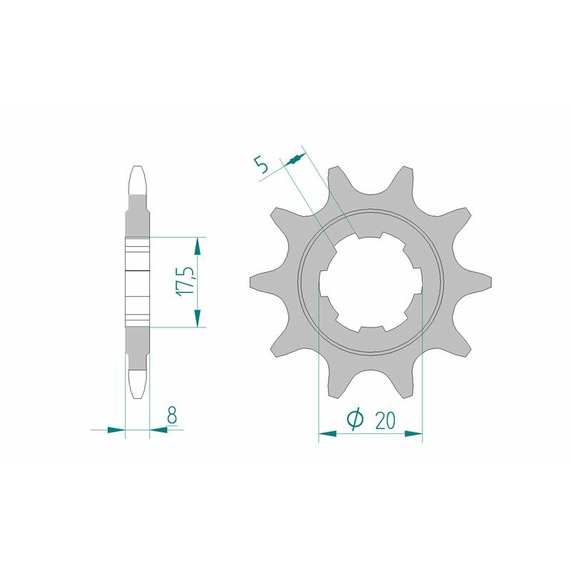 Pignon AFAM acier standard 94306 - 520 Pignon AFAM acier standard 94306 - 520