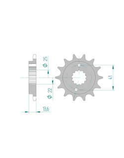 Pignon AFAM acier standard 20517 - 520