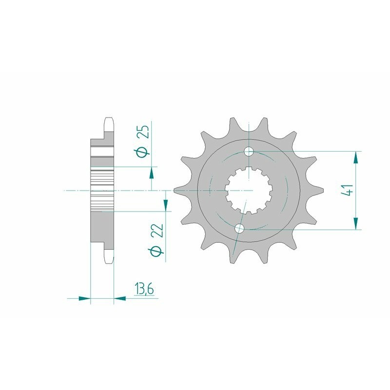 Pignon AFAM acier standard 20517 - 520 Pignon AFAM acier standard 20517 - 520