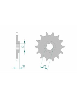 Pignon AFAM acier standard 94301 - 520