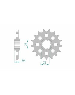 Pignon AFAM acier standard 61800 - 525