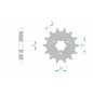Pignon AFAM acier standard 22502 - 530 Pignon AFAM acier standard 22502 - 530