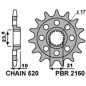 Pignon PBR acier standard 2160 - 520 Pignon PBR acier standard 2160 - 520