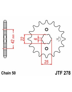 Pignon JT SPROCKETS acier standard 278 - 530