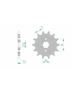 Pignon AFAM acier standard 20305 - 520