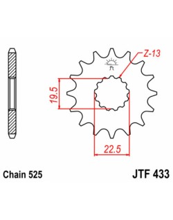 Pignon JT SPROCKETS acier standard 433 - 525