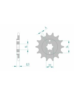 Pignon AFAM acier standard 21300 - 520