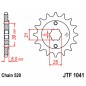 Pignon JT SPROCKETS acier standard 1041 - 520 Pignon JT SPROCKETS acier standard 1041 - 520