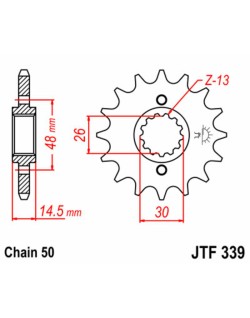 Pignon JT SPROCKETS acier standard 339 - 530