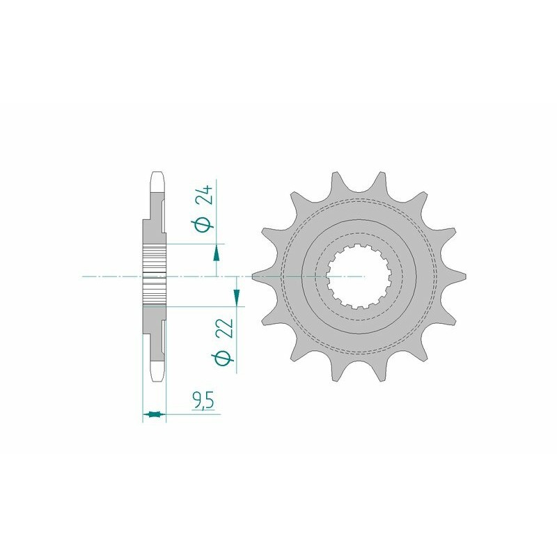Pignon AFAM acier anti-boue 20311 - 520 Pignon AFAM acier anti-boue 20311 - 520