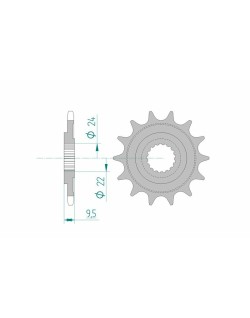Pignon AFAM acier anti-boue 20311 - 520