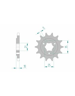 Pignon AFAM acier standard 22602 - 525
