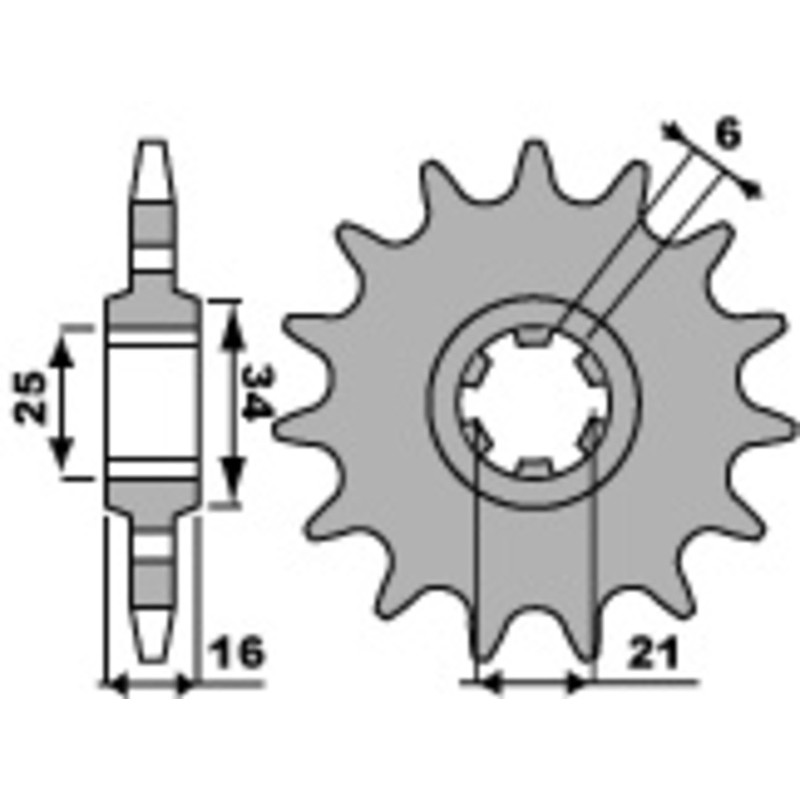 Pignon PBR acier standard 2152 - 520 Pignon PBR acier standard 2152 - 520