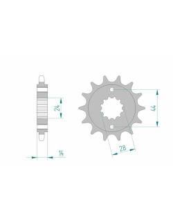 Pignon AFAM acier standard 20614 - 525