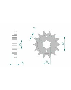 Pignon AFAM acier standard 52500 - 530