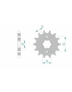 Pignon AFAM acier standard 20400 - 530