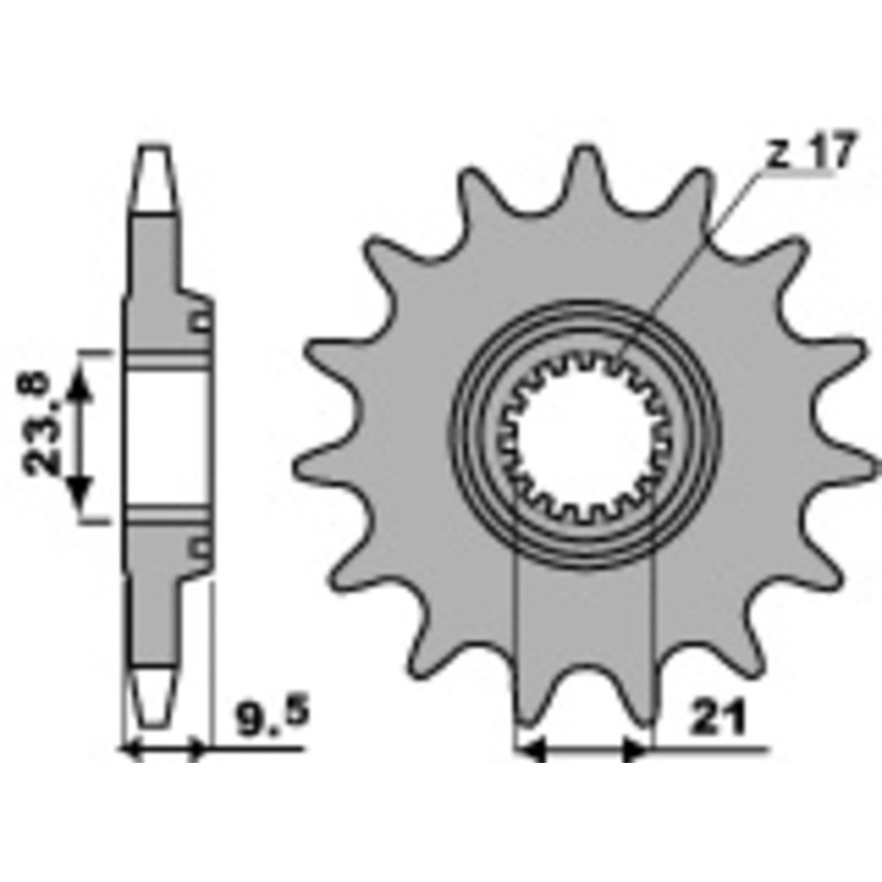 Pignon PBR acier standard 2134 - 520 Pignon PBR acier standard 2134 - 520