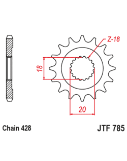 Pignon JT SPROCKETS acier standard 785 - 428