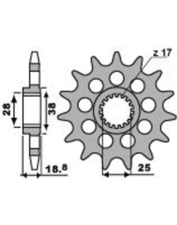 Pignon PBR acier standard 2078 - 525