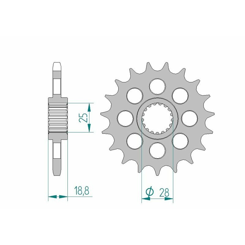 Pignon AFAM acier standard 61602 - 525 Pignon AFAM acier standard 61602 - 525