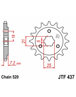 Pignon JT SPROCKETS acier standard 437 - 520