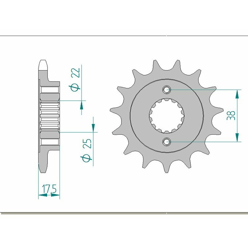 Pignon AFAM acier standard 52616 - 525 Pignon AFAM acier standard 52616 - 525