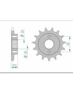 Pignon AFAM acier standard 52616 - 525