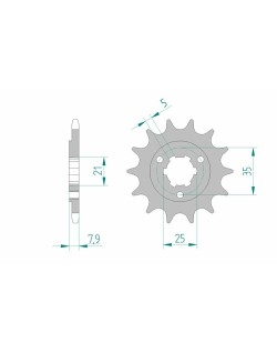 Pignon AFAM acier standard 22503 - 520