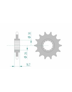Pignon AFAM acier standard 20612 - 525