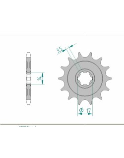 Pignon AFAM acier standard 24203 - 428