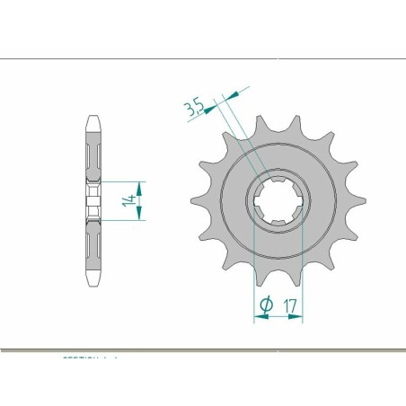 Pignon AFAM acier standard 24203 - 428