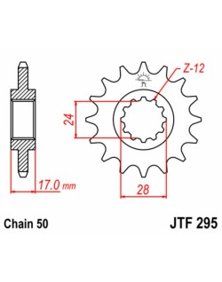 Pignon JT SPROCKETS acier standard 295 - 530