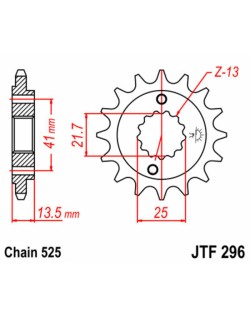 Pignon JT SPROCKETS acier standard 296 - 525