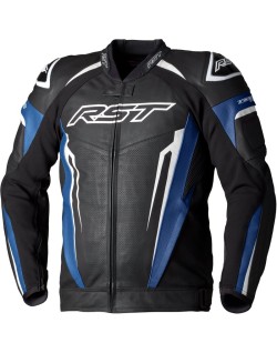 Veste cuir RST TracTech Evo 5 CE homme - bleu/noir/blanc