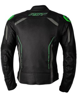 Veste RST S1 CE cuir - noir/gris/vert fluo