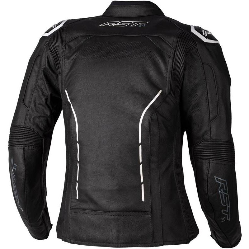 Veste femme RST S1 CE cuir - noir/blanc