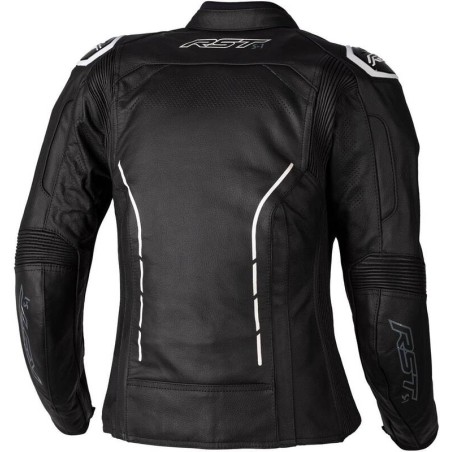 Veste femme RST S1 CE cuir - noir/blanc