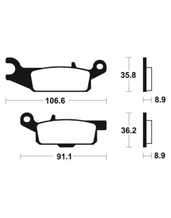 Plaquettes de frein TECNIUM MX/Quad métal fritté - MO351