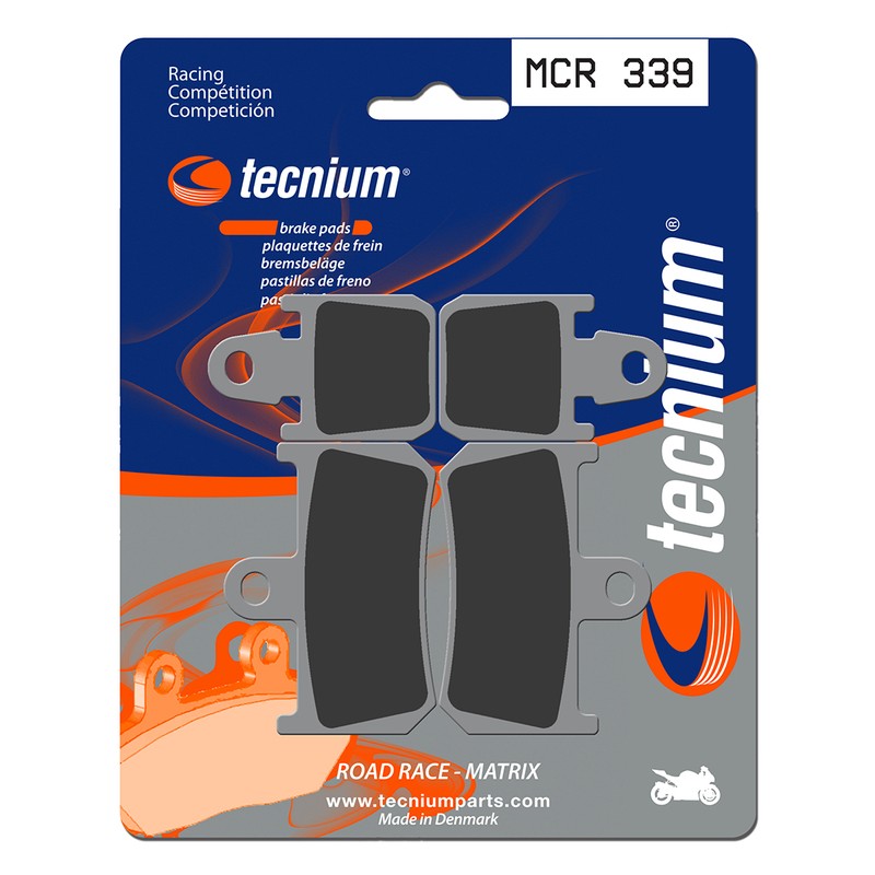 Plaquettes de frein TECNIUM Racing métal fritté carbone - MCR339 Plaquettes de frein TECNIUM Racing métal fritté carbone - MCR339
