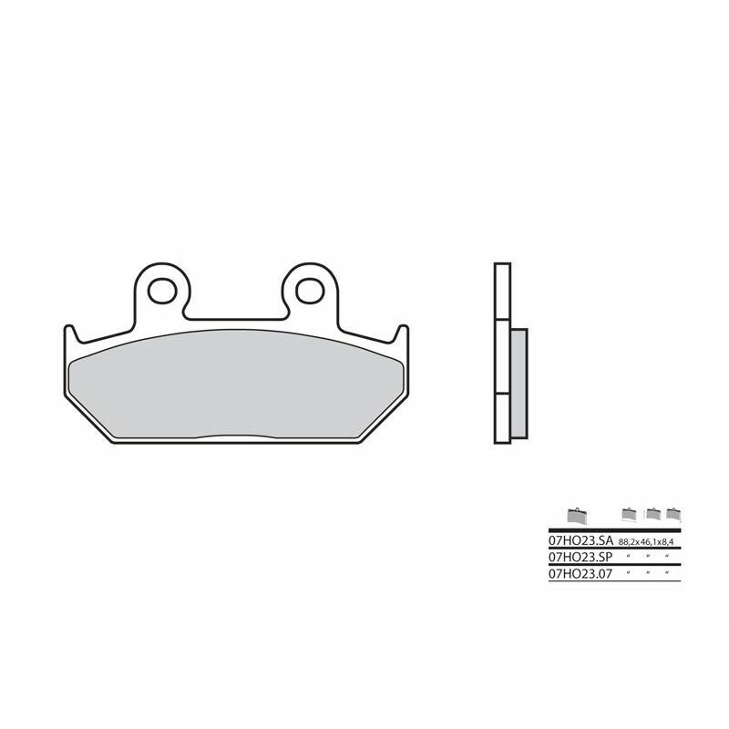 Plaquettes de frein BREMBO route métal fritté - 07HO23SA Plaquettes de frein BREMBO route métal fritté - 07HO23SA
