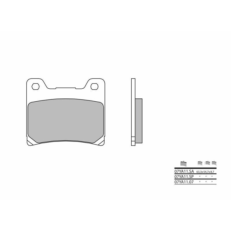 Plaquettes de frein BREMBO route métal fritté - 07YA11SA Plaquettes de frein BREMBO route métal fritté - 07YA11SA