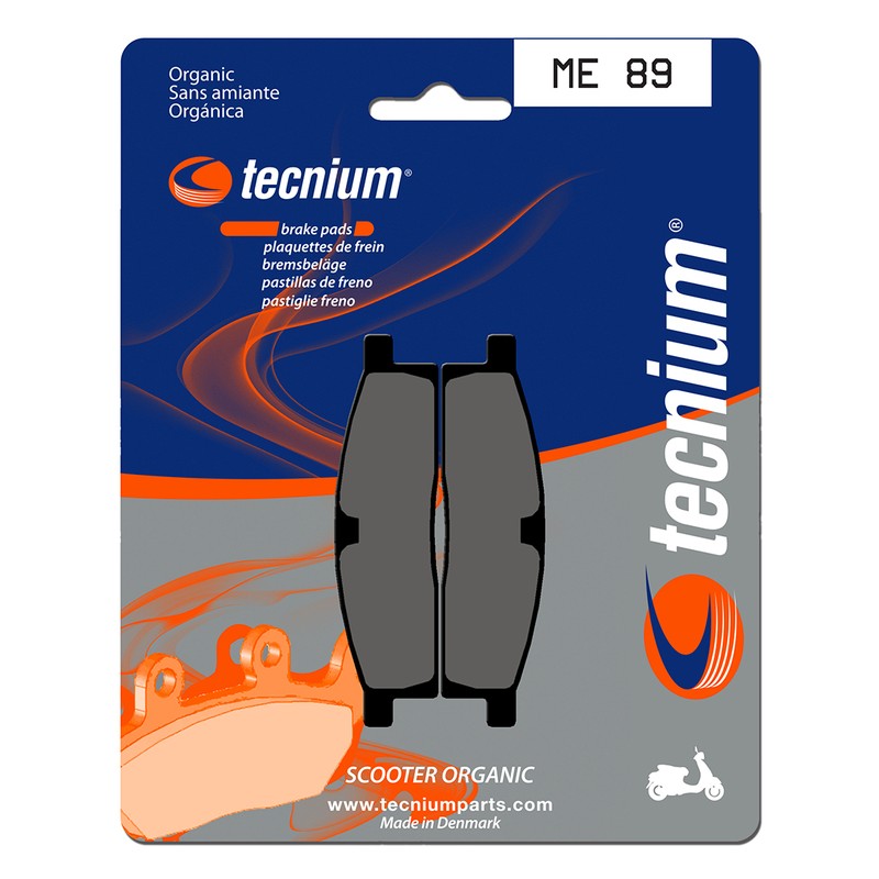 Plaquettes de frein TECNIUM Scooter organique - ME89 Plaquettes de frein TECNIUM Scooter organique - ME89