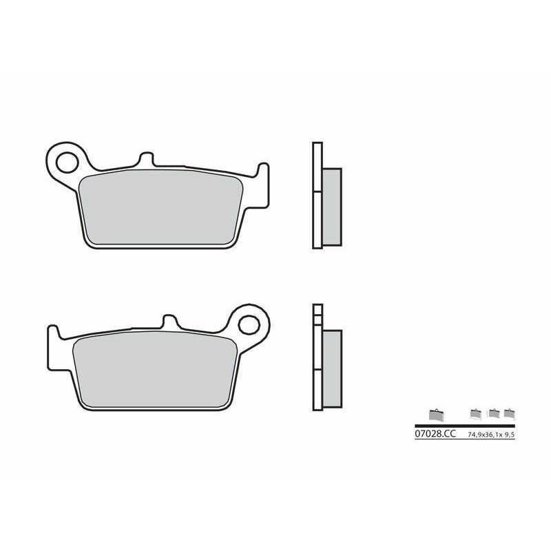 Plaquettes de frein BREMBO Scooter carbone céramique - 07028 Plaquettes de frein BREMBO Scooter carbone céramique - 07028