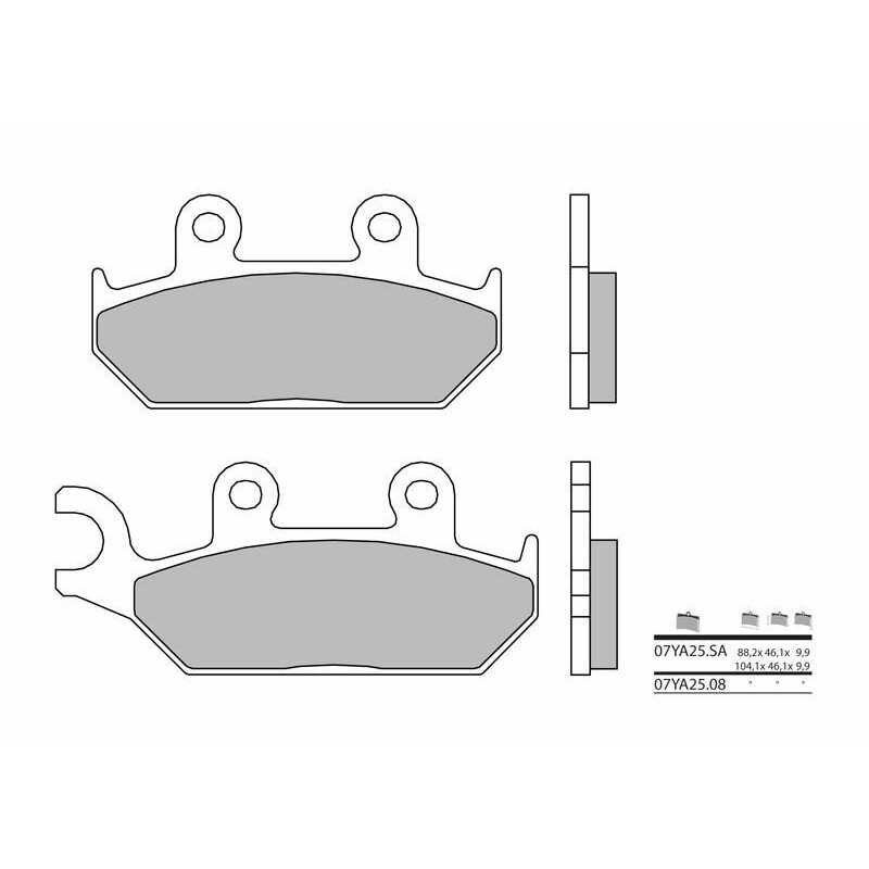 Plaquettes de frein BREMBO route métal fritté - 07YA25SA Plaquettes de frein BREMBO route métal fritté - 07YA25SA