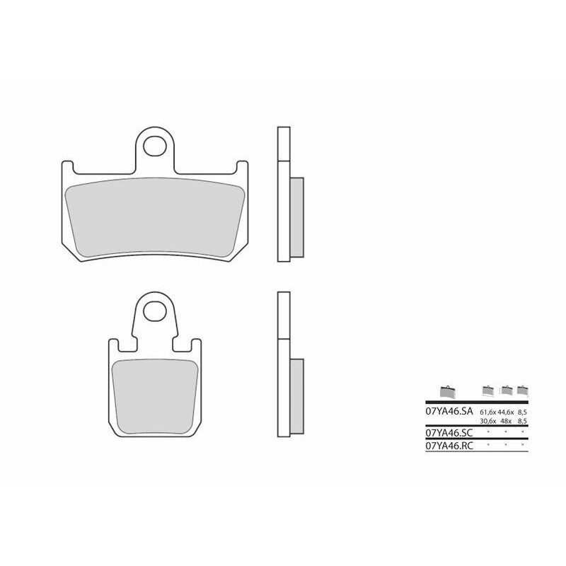 Plaquettes de frein BREMBO carbone céramique - 07YA46RC Plaquettes de frein BREMBO carbone céramique - 07YA46RC