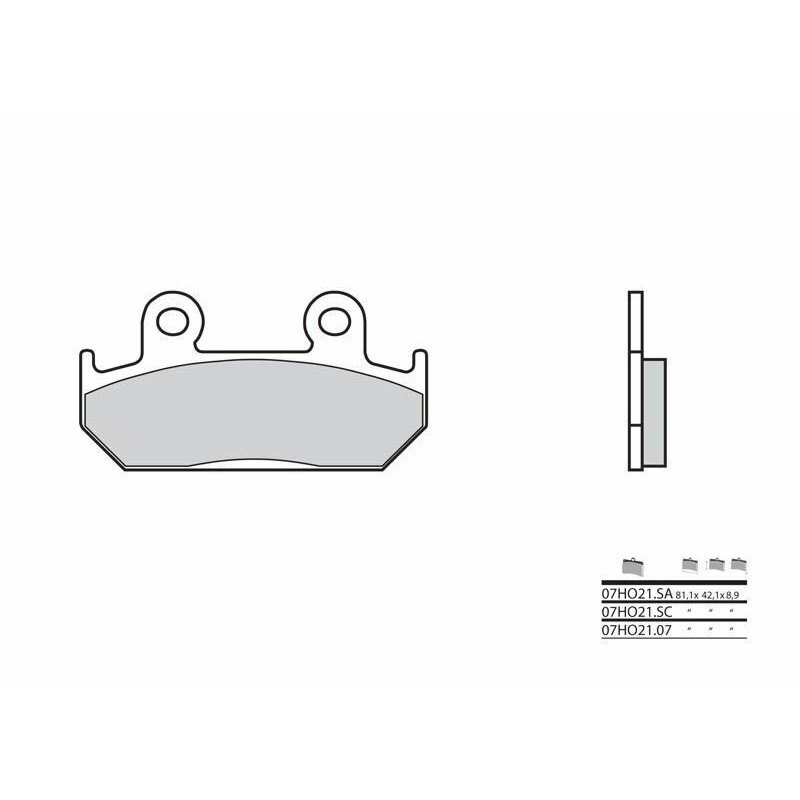 Plaquettes de frein BREMBO route métal fritté - 07HO21SA Plaquettes de frein BREMBO route métal fritté - 07HO21SA