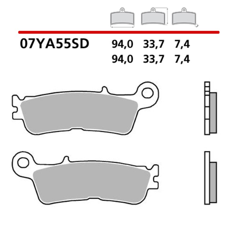 Plaquettes de frein BREMBO métal fritté - 07YA55SD Plaquettes de frein BREMBO métal fritté - 07YA55SD