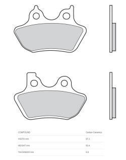 Plaquettes de frein BREMBO carbone céramique - 07HD16CC