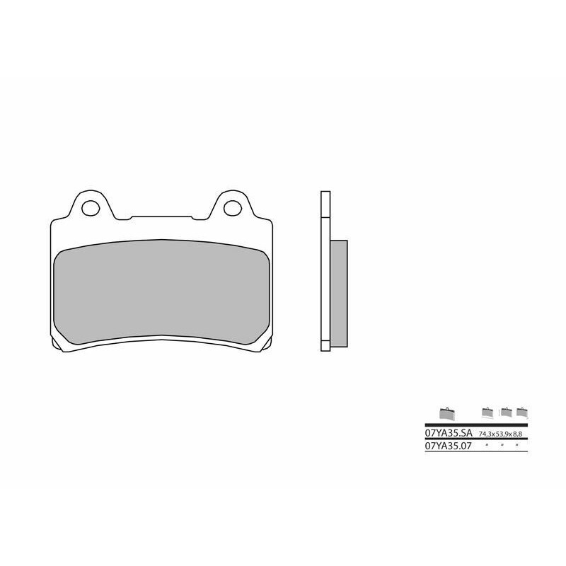 Plaquettes de frein BREMBO route métal fritté - 07YA35SA Plaquettes de frein BREMBO route métal fritté - 07YA35SA