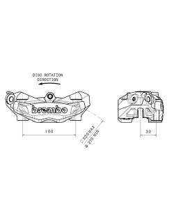 Etrier de frein avant gauche BREMBO M4 titane Ø32mm